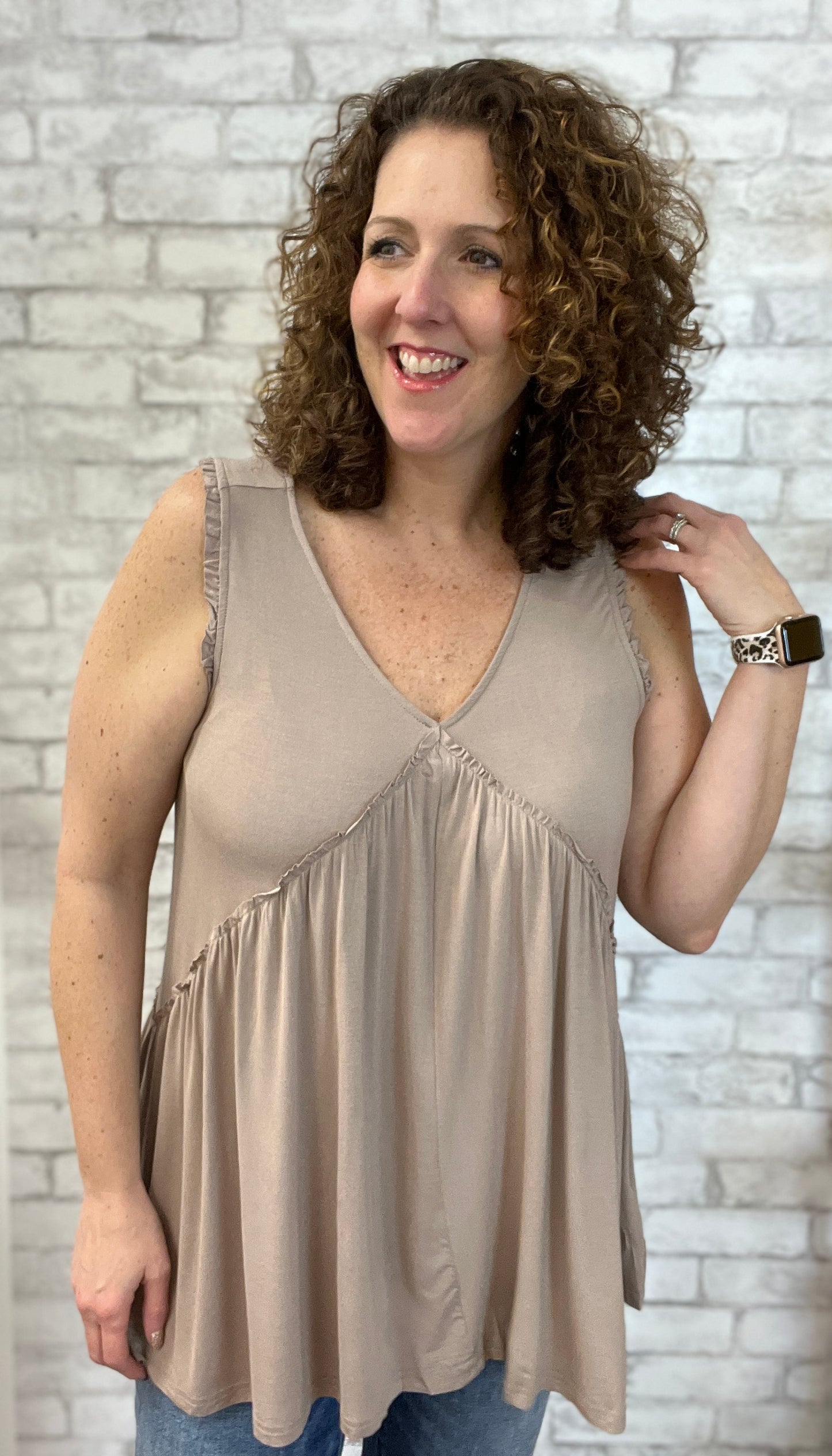 Jersey X Front Sleeveless Top