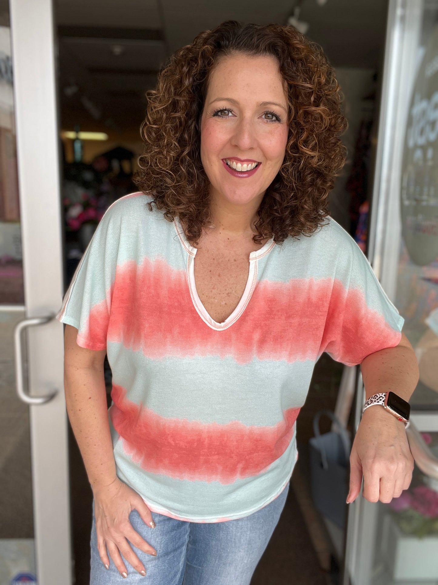 Tie Dye Top with Trim