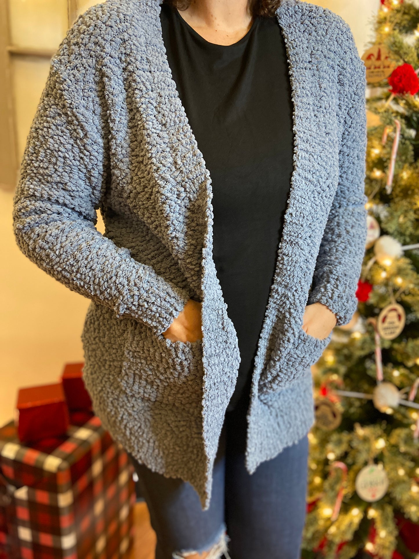 Soft Popcorn Cardigan - CEMENT