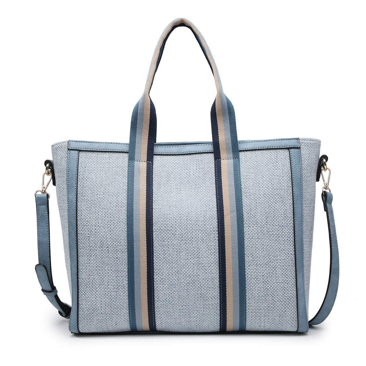Chic Canvas Tote with Contrast Straps