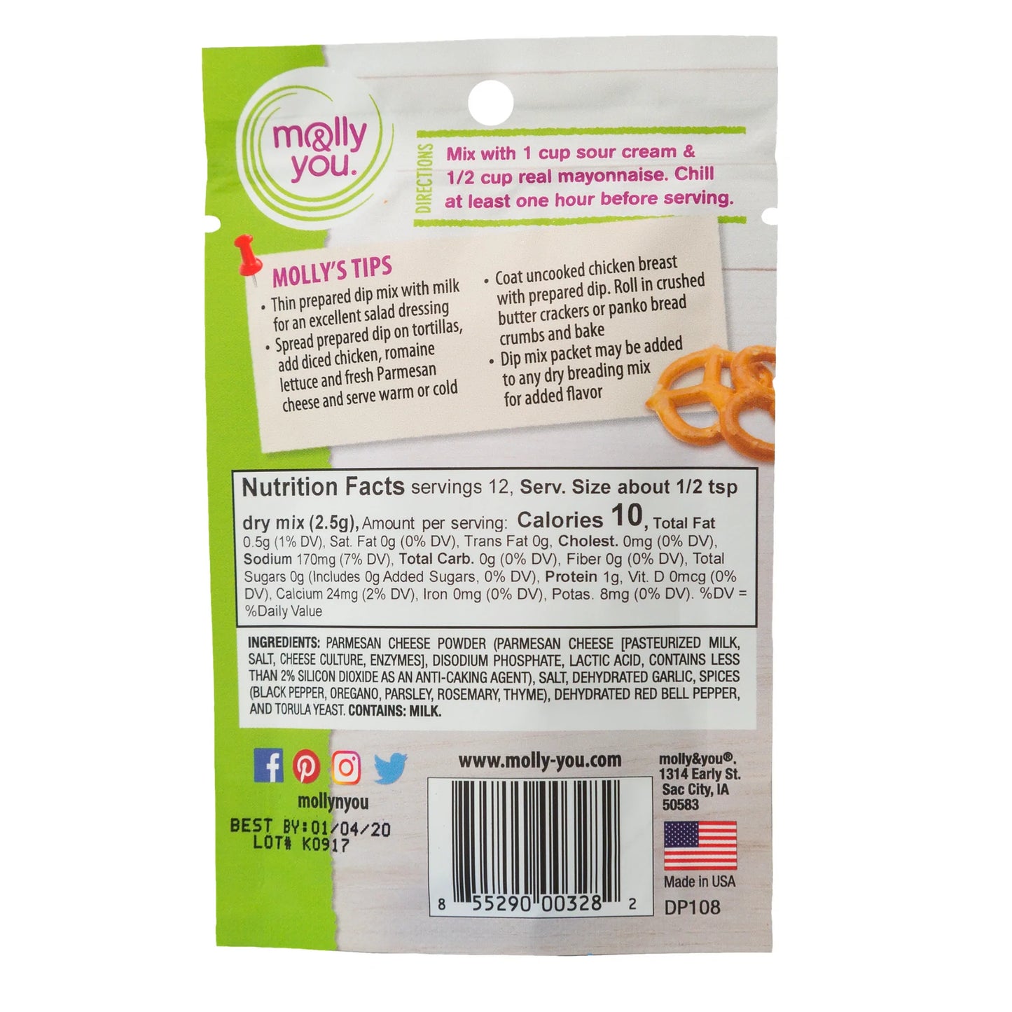 MOLLY & YOU - Parmesan Peppercorn Party Dip Mix