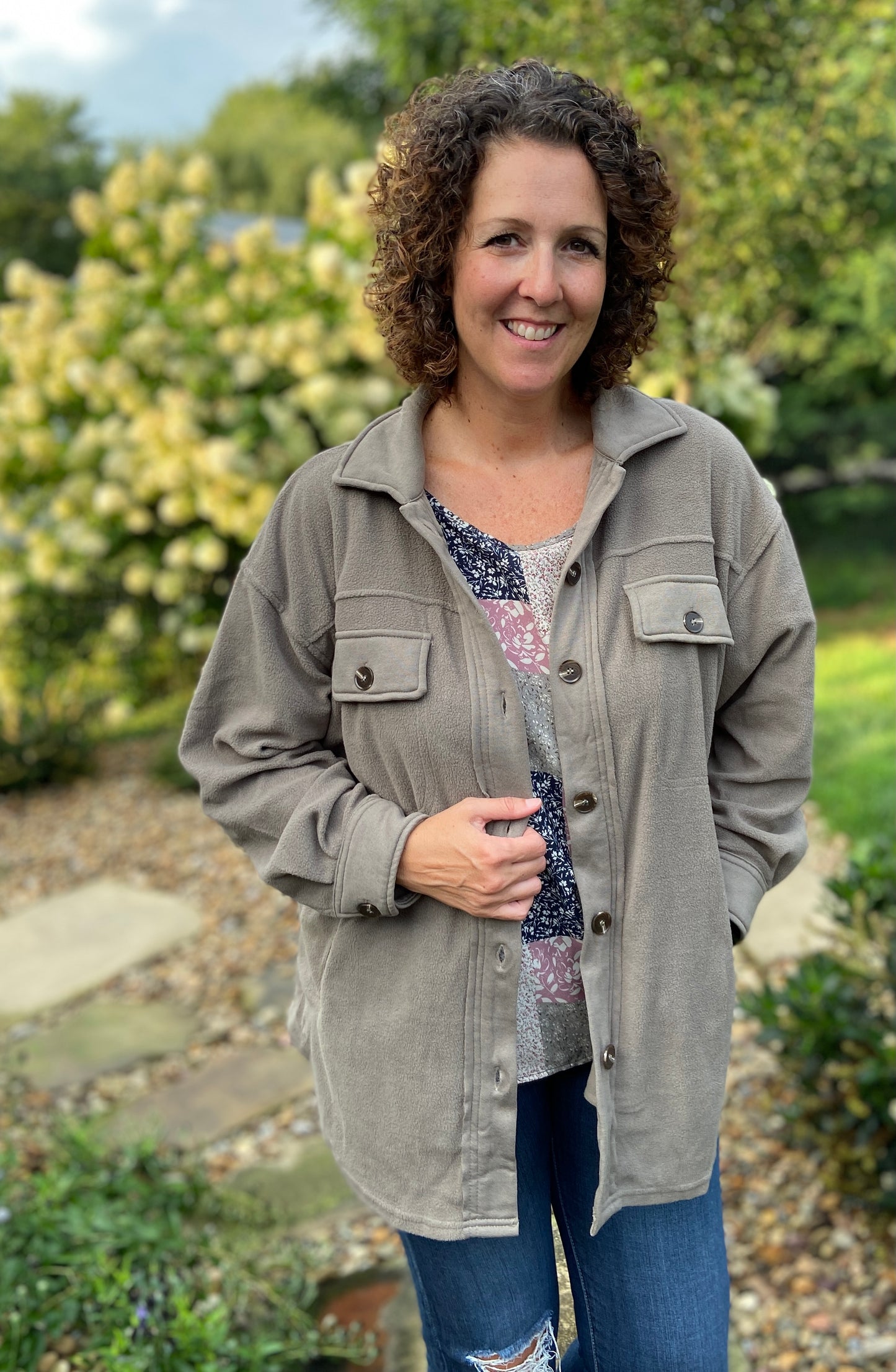Cozy Fleece Shacket - FOG