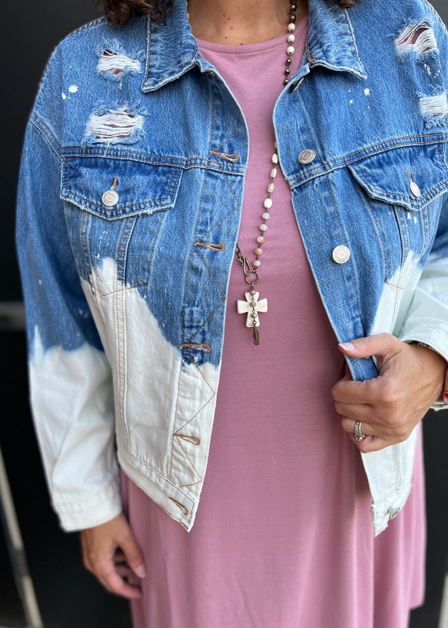 Bleached Dipped Denim Jacket