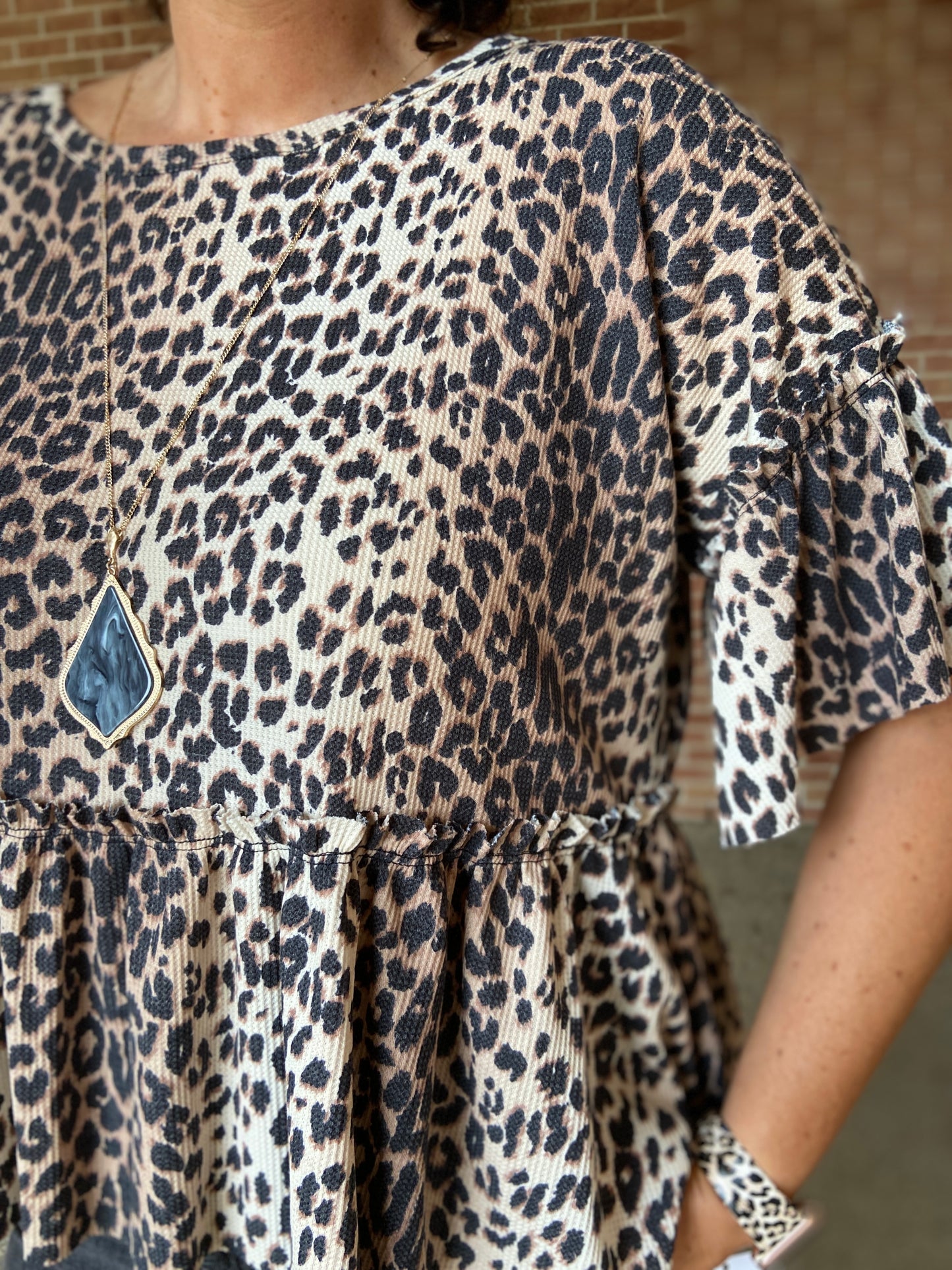 Flowy Leopard Babydoll Top