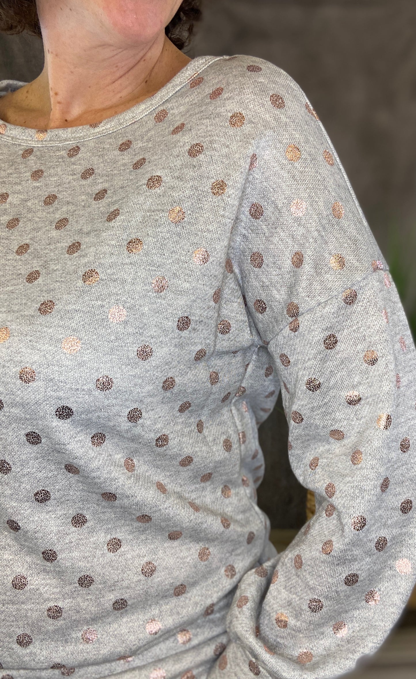 Rose Gold Metallic Dot Top