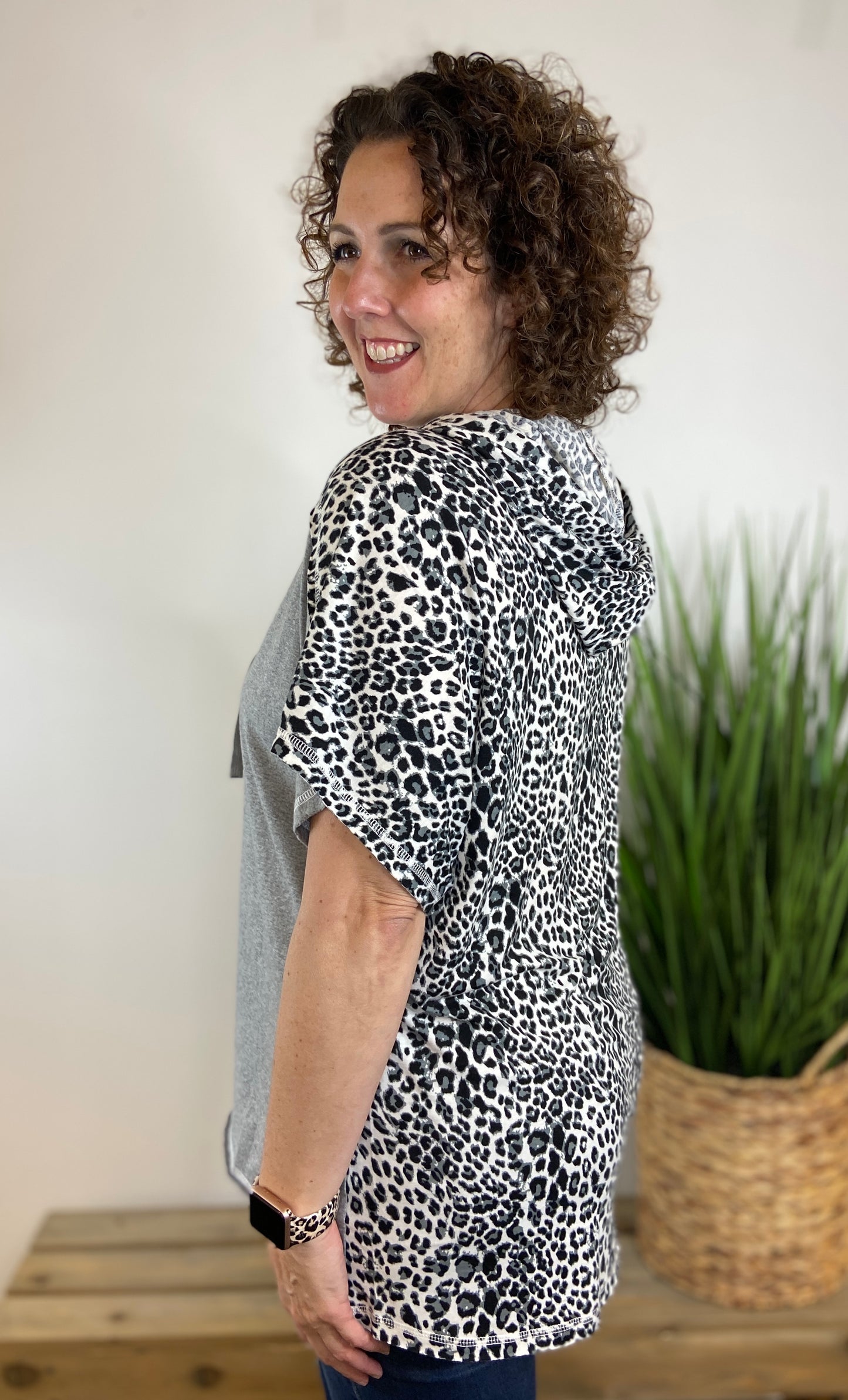 Leopard Back Hoodie