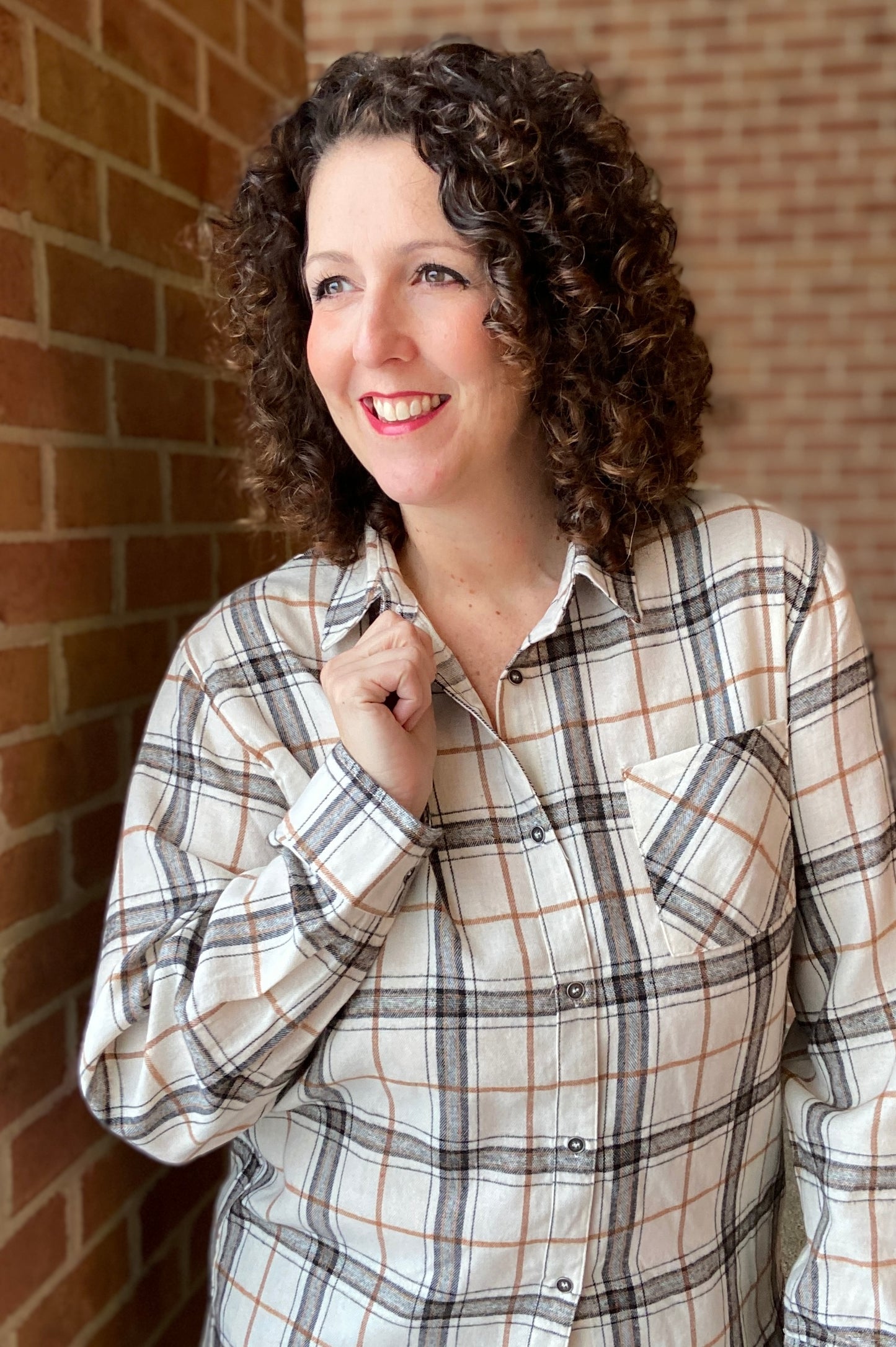 Oversized Plaid Flannel - IVORY