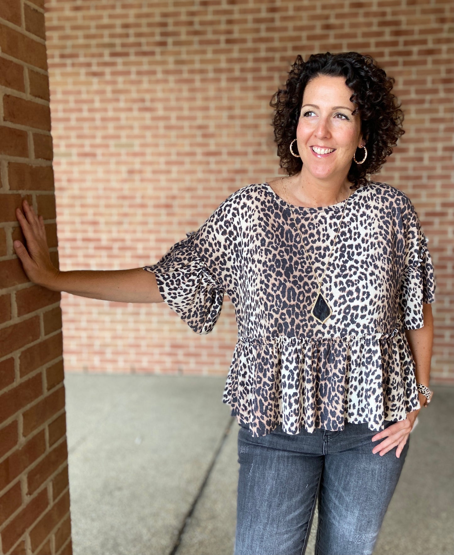 Flowy Leopard Babydoll Top
