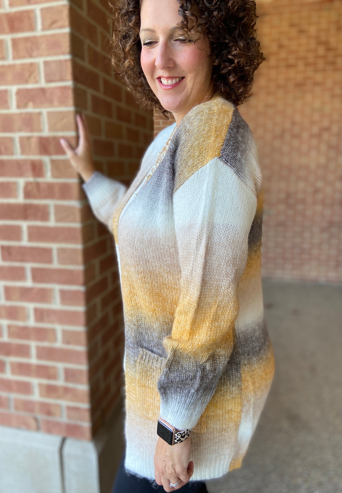 Fall Ombre Open Cardigan