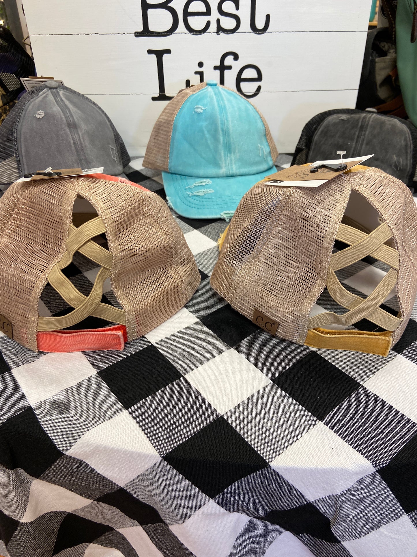 CC Distressed Ponytail Baseball Cap