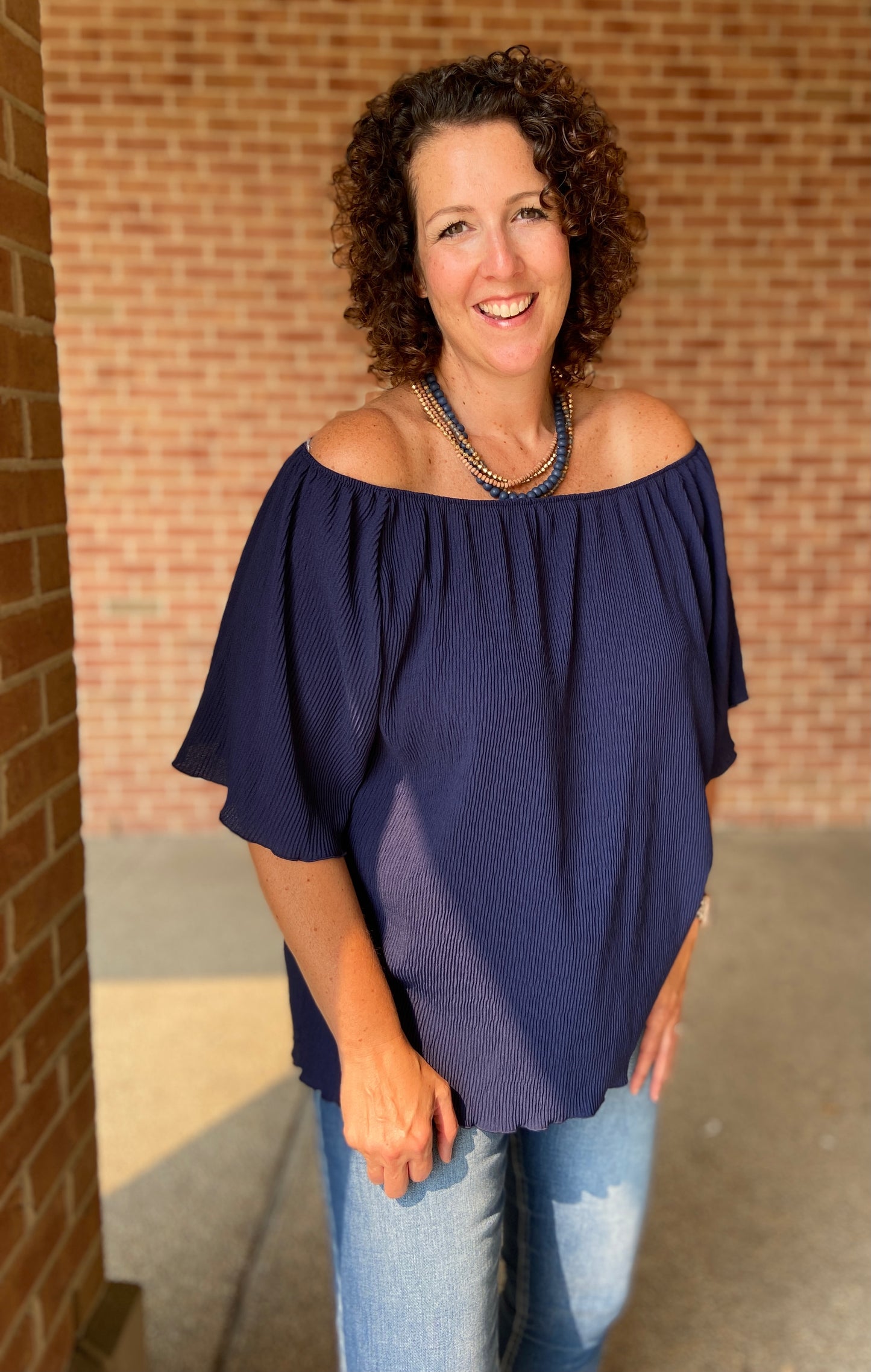 Pleated Bell Sleeve Top