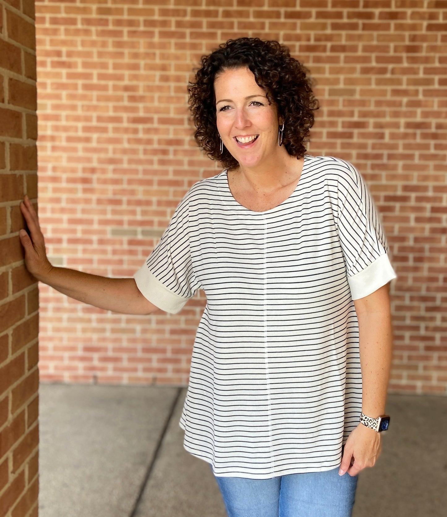 Pinstripe Trapeze Top - L/XL
