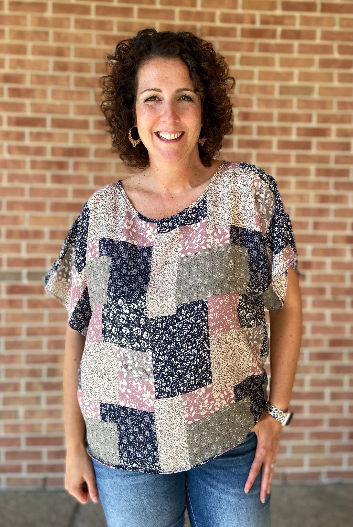 Floral Patch Woven Top
