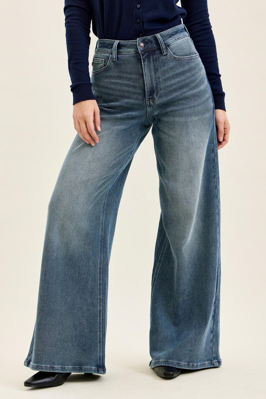 JUDY BLUE 'LIZA' Palazzo Knit Denim Jeans