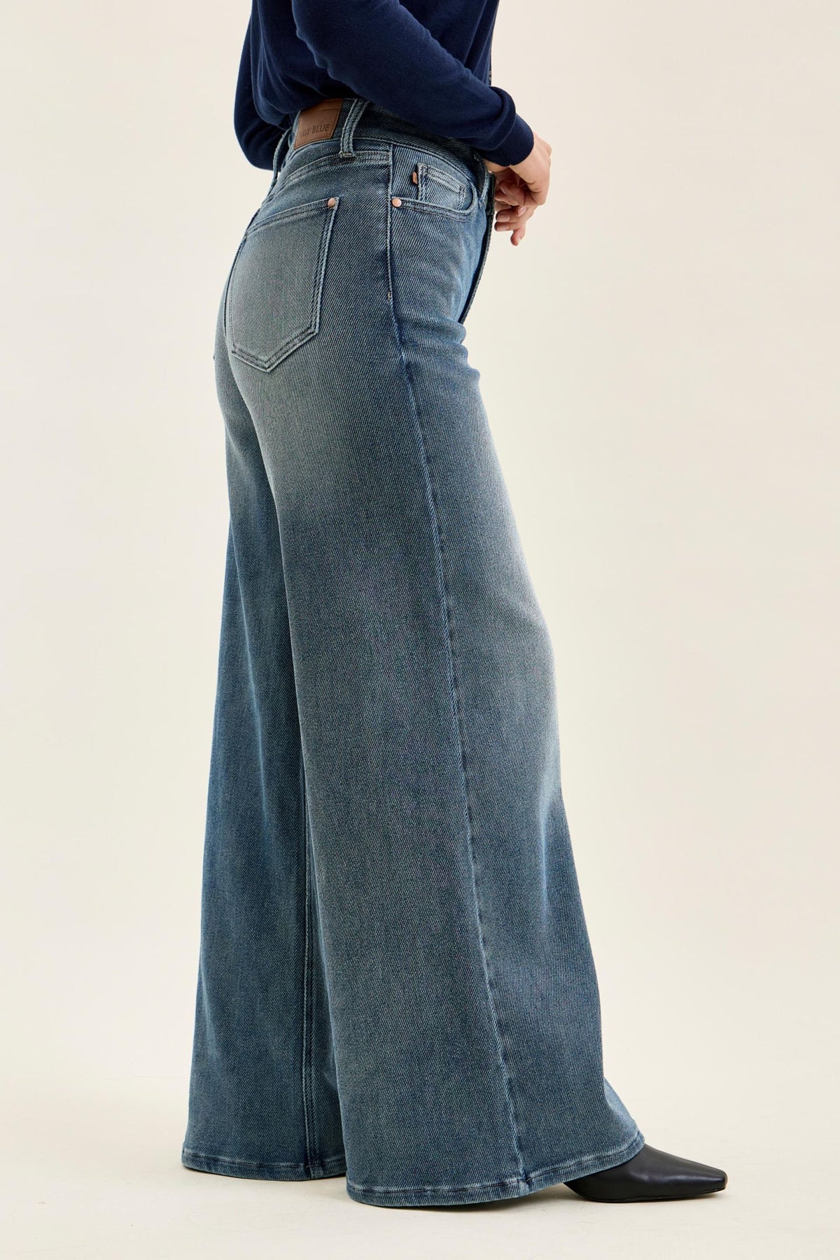 JUDY BLUE 'LIZA' Palazzo Knit Denim Jeans
