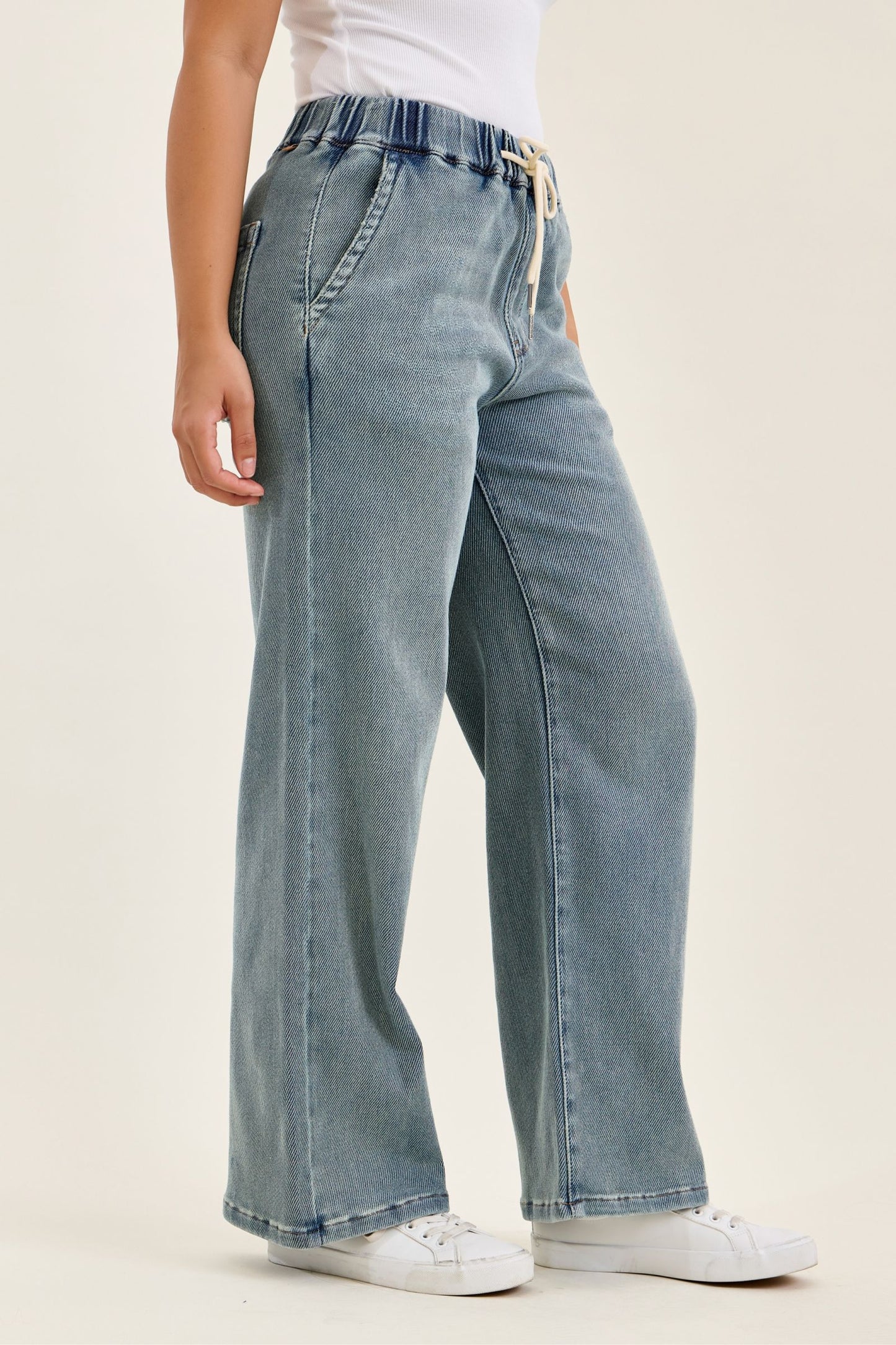 Judy Blue Wilhemina Baggy Knit Denim Jeans