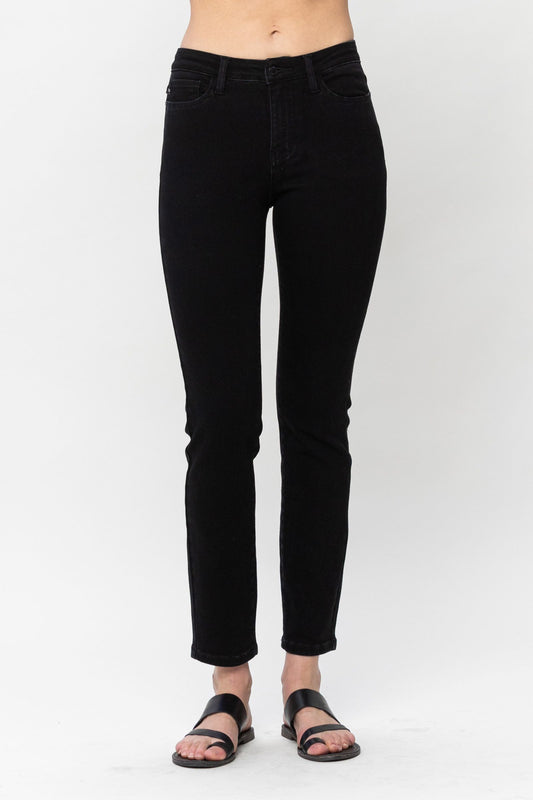 JUDY BLUE Mid Rise Black Slim Fit Jeans