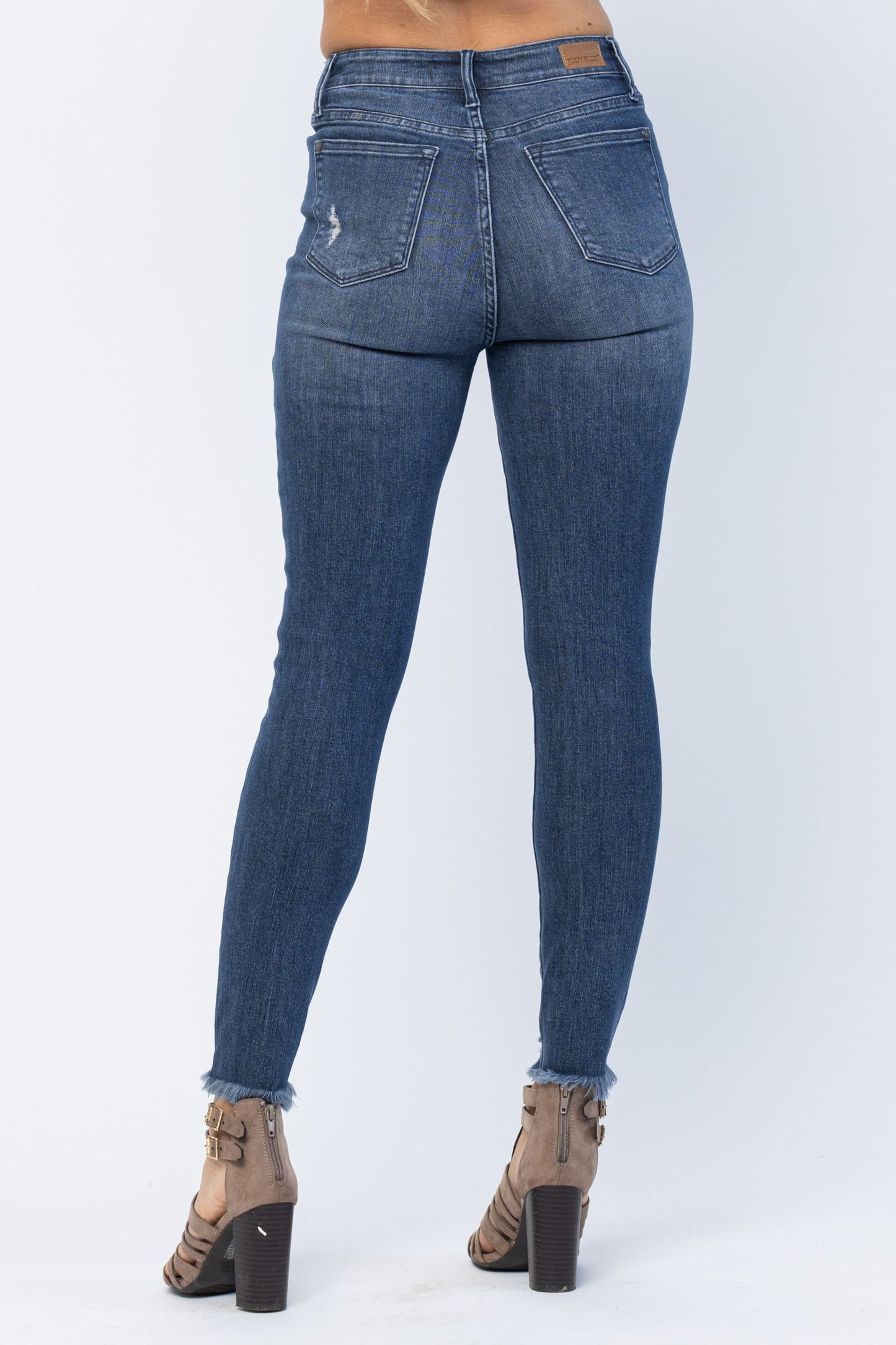 JUDY BLUE Tummy Control Skinny Jean with Distressed Hem