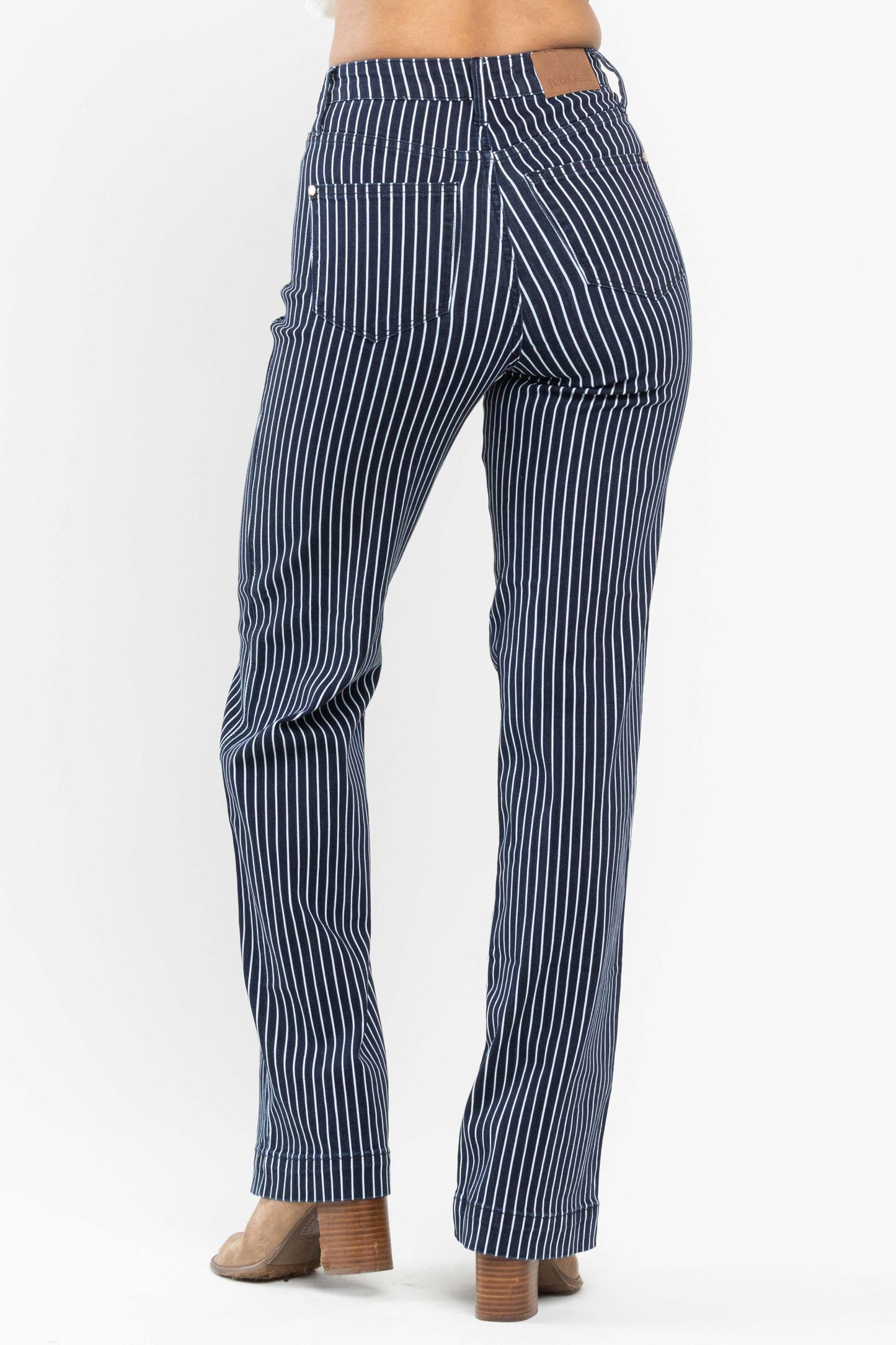 JUDY BLUE Tummy Control Pinstriped Jeans