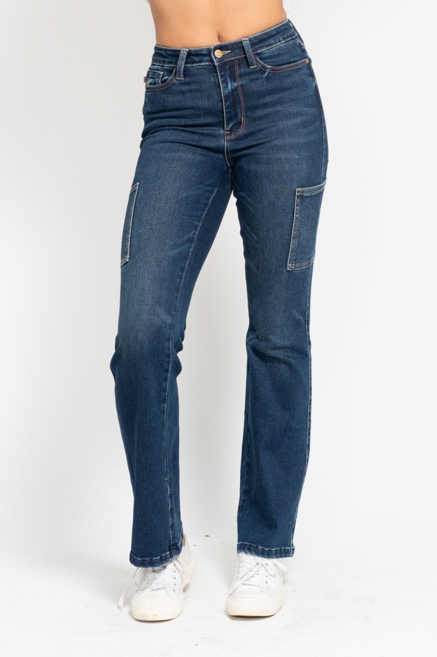 JUDY BLUE Cargo Bootcut Jeans