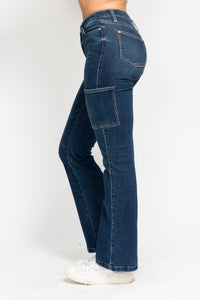 JUDY BLUE Cargo Bootcut Jeans