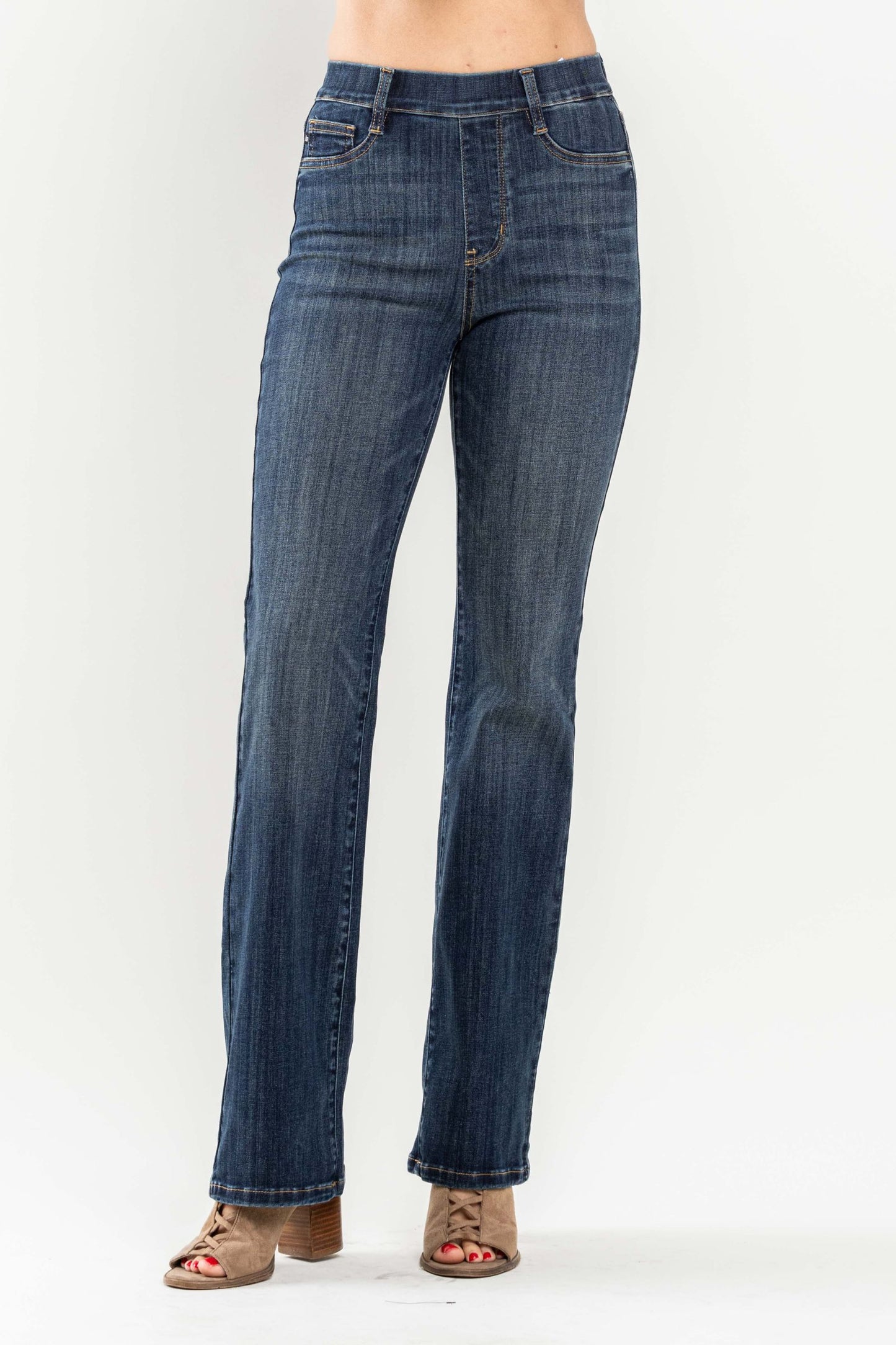 JUDY BLUE Vintage Pull On Slim Bootcut Jeans