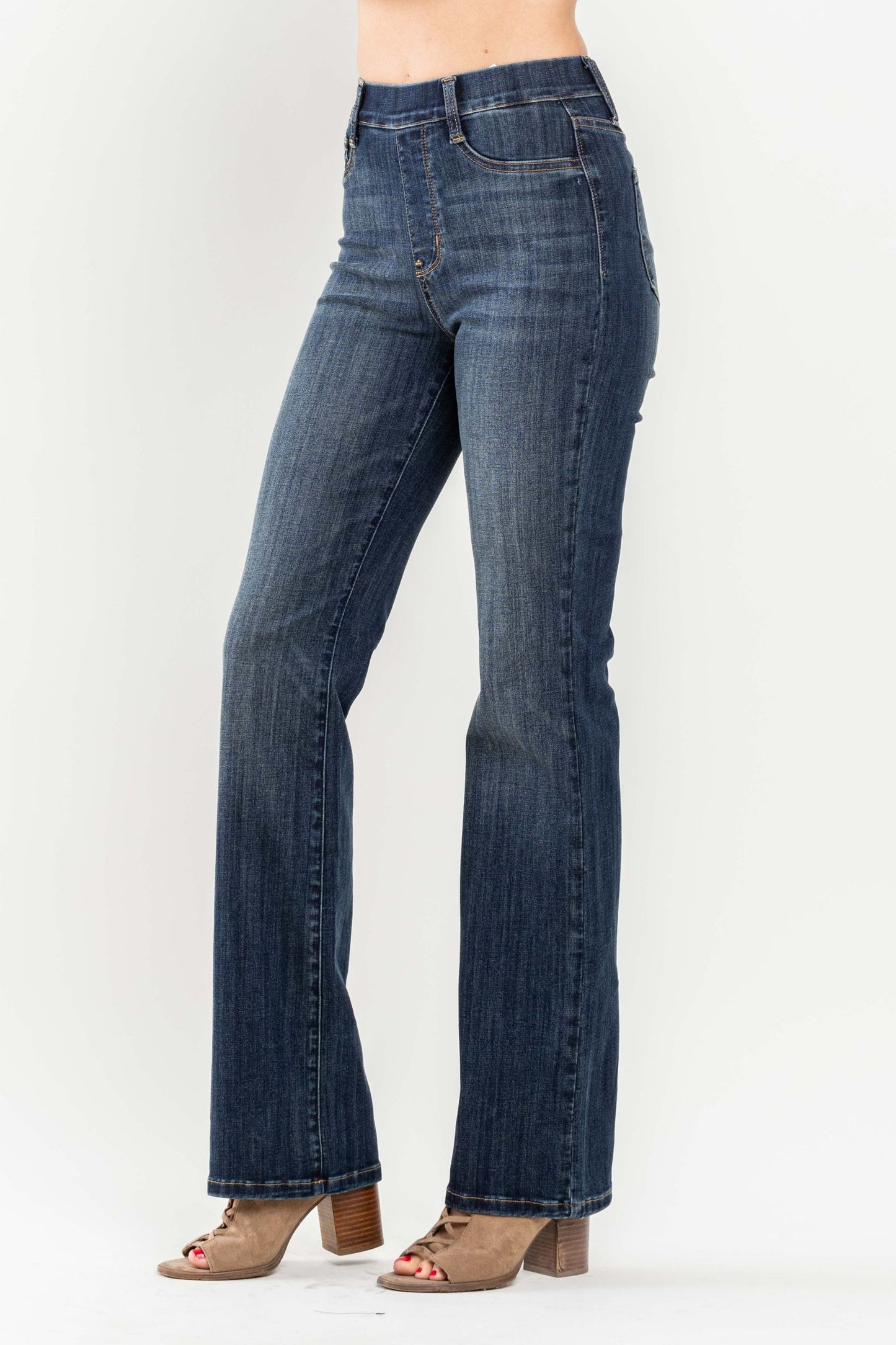 JUDY BLUE Vintage Pull On Slim Bootcut Jeans