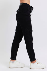 JUDY BLUE Black Cargo Cuffed Jogger Jeans