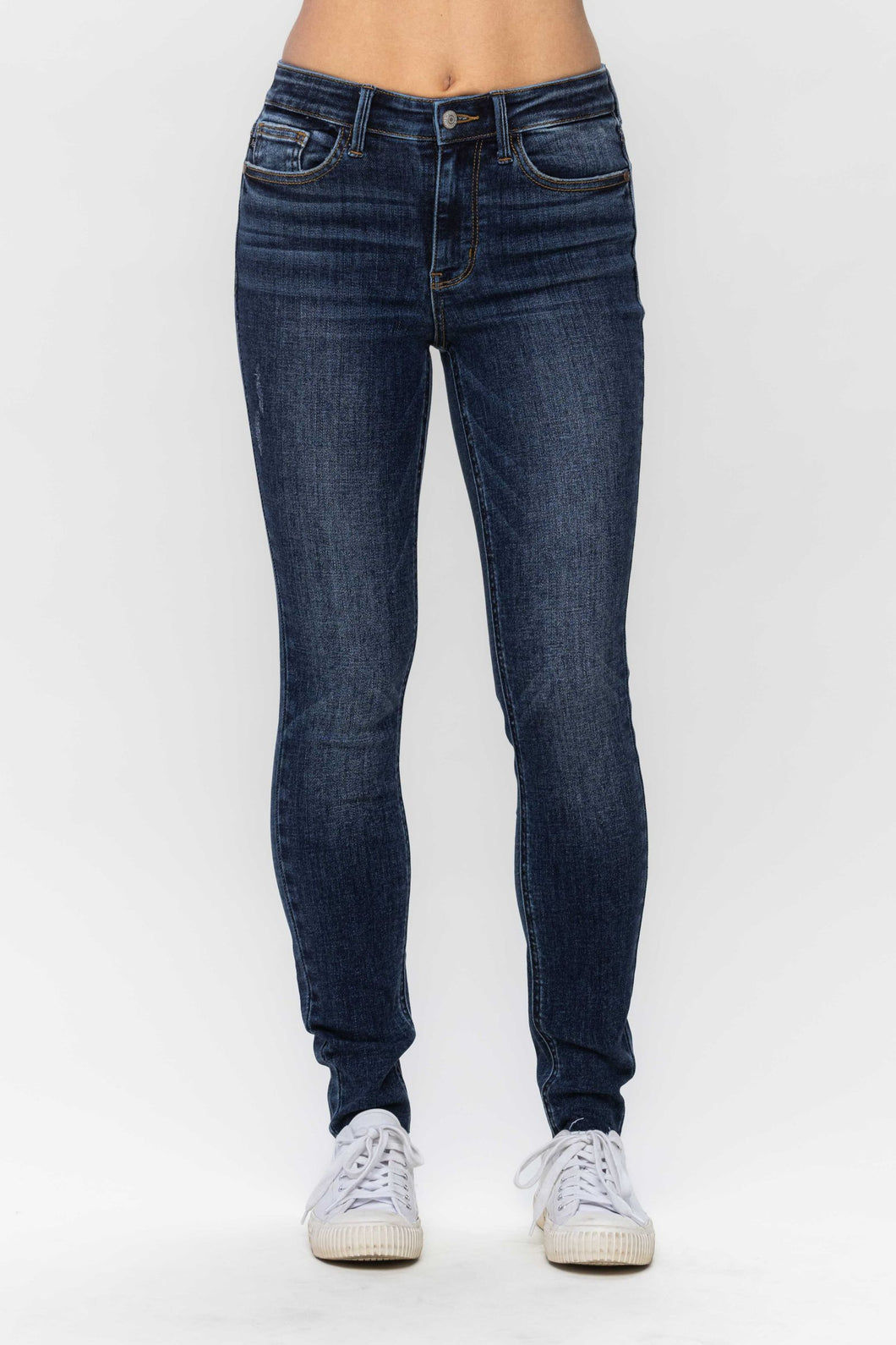 JUDY BLUE Vintage Raw Hem Skinny Jeans