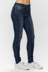 JUDY BLUE Vintage Raw Hem Skinny Jeans