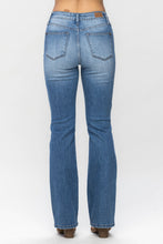 Load image into Gallery viewer, JUDY BLUE Mid Rise Plaid Patch Bootcut Jeans
