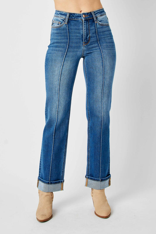 JUDY BLUE Front Seam Straight Leg Jeans