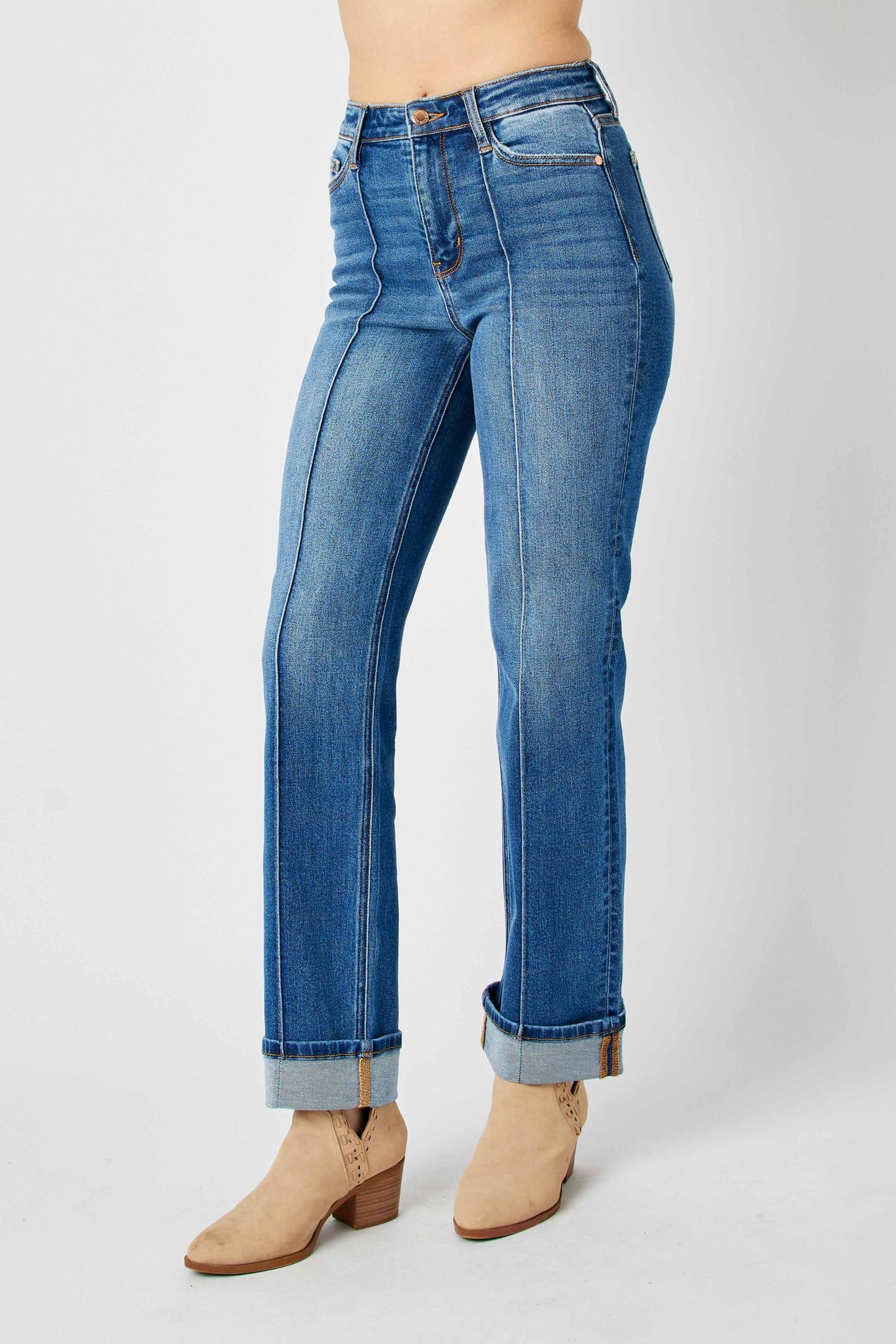 JUDY BLUE Front Seam Straight Leg Jeans