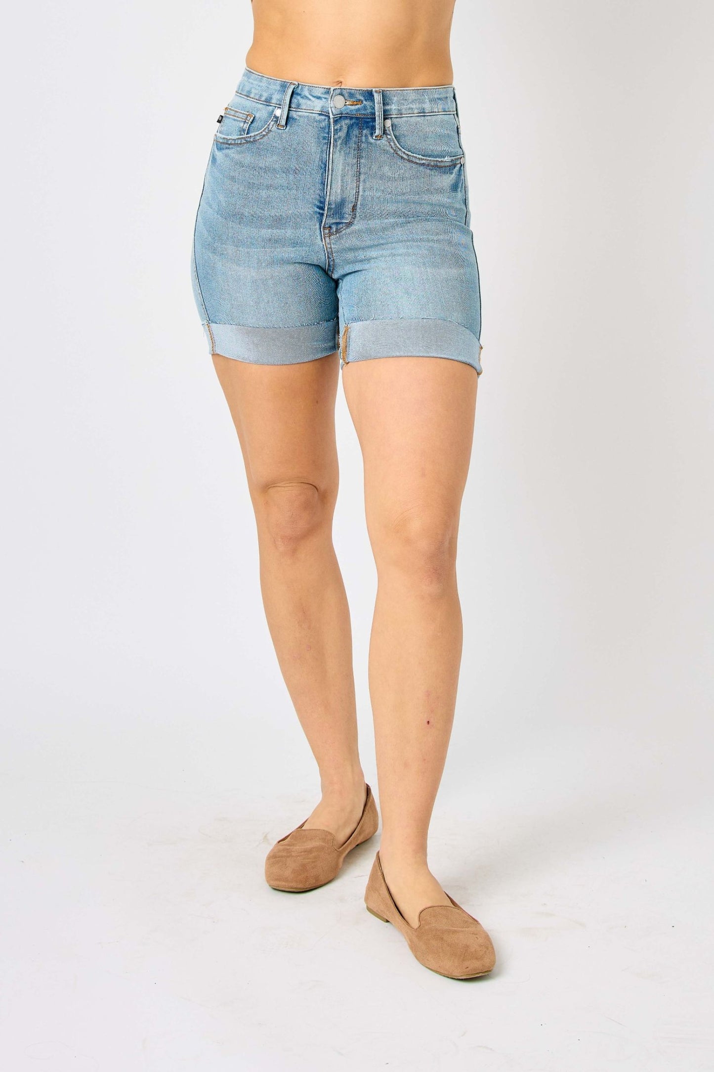 JUDY BLUE Tummy Control 'Cool Denim' Shorts