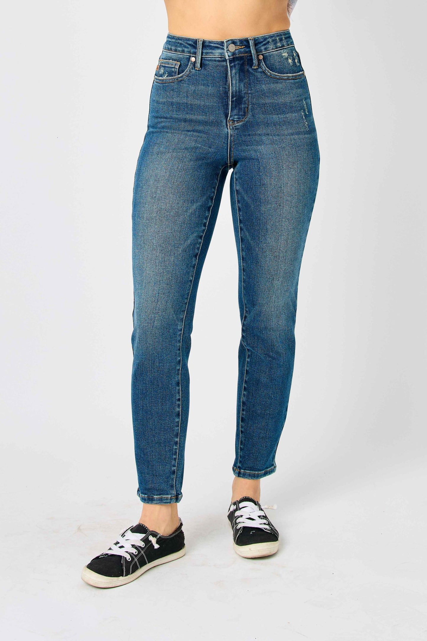 JUDY BLUE Tummy Control Vintage Wash Slim Fit Jeans