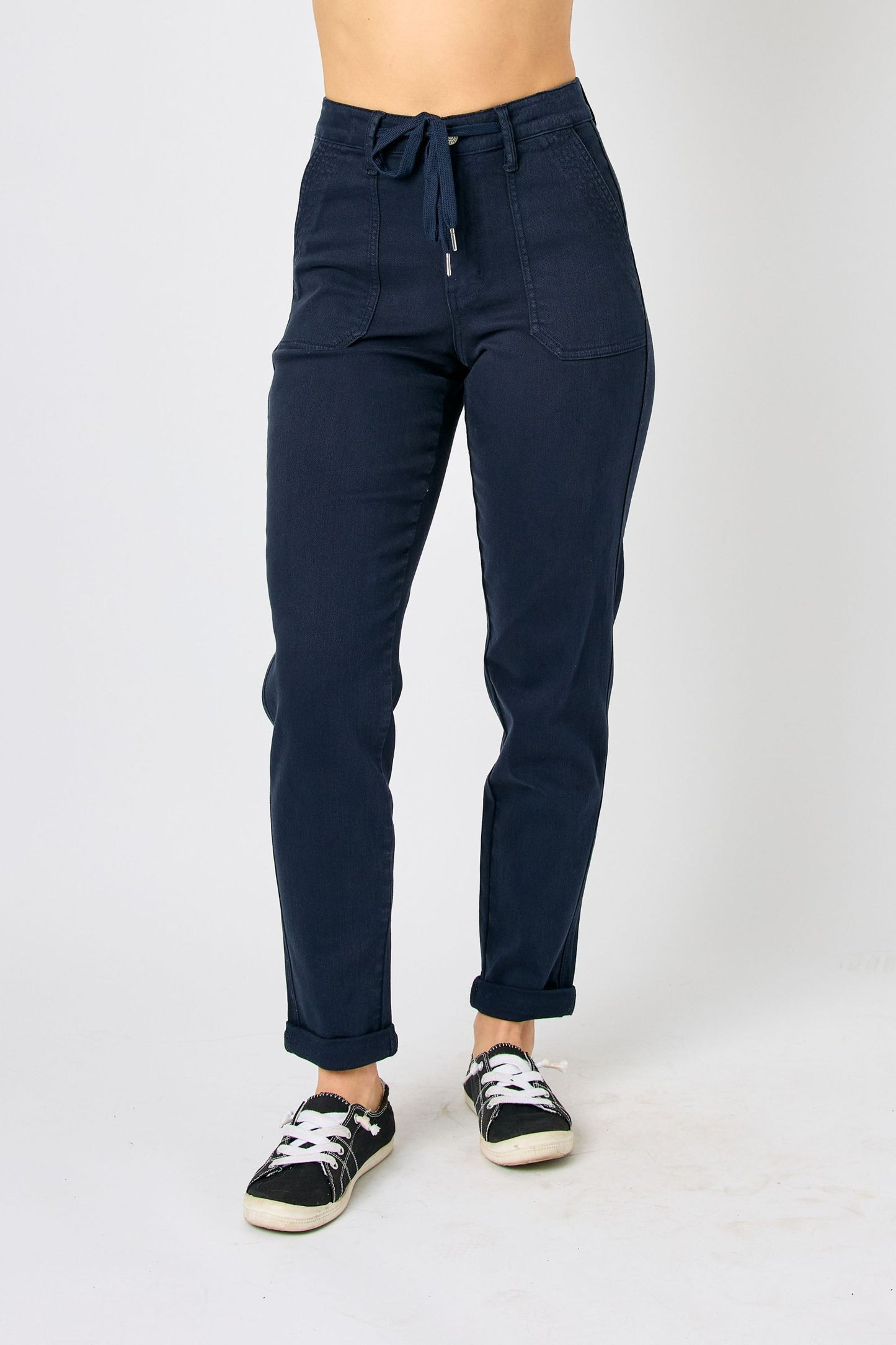 JUDY BLUE Garment Dyed Navy Jogger Jeans