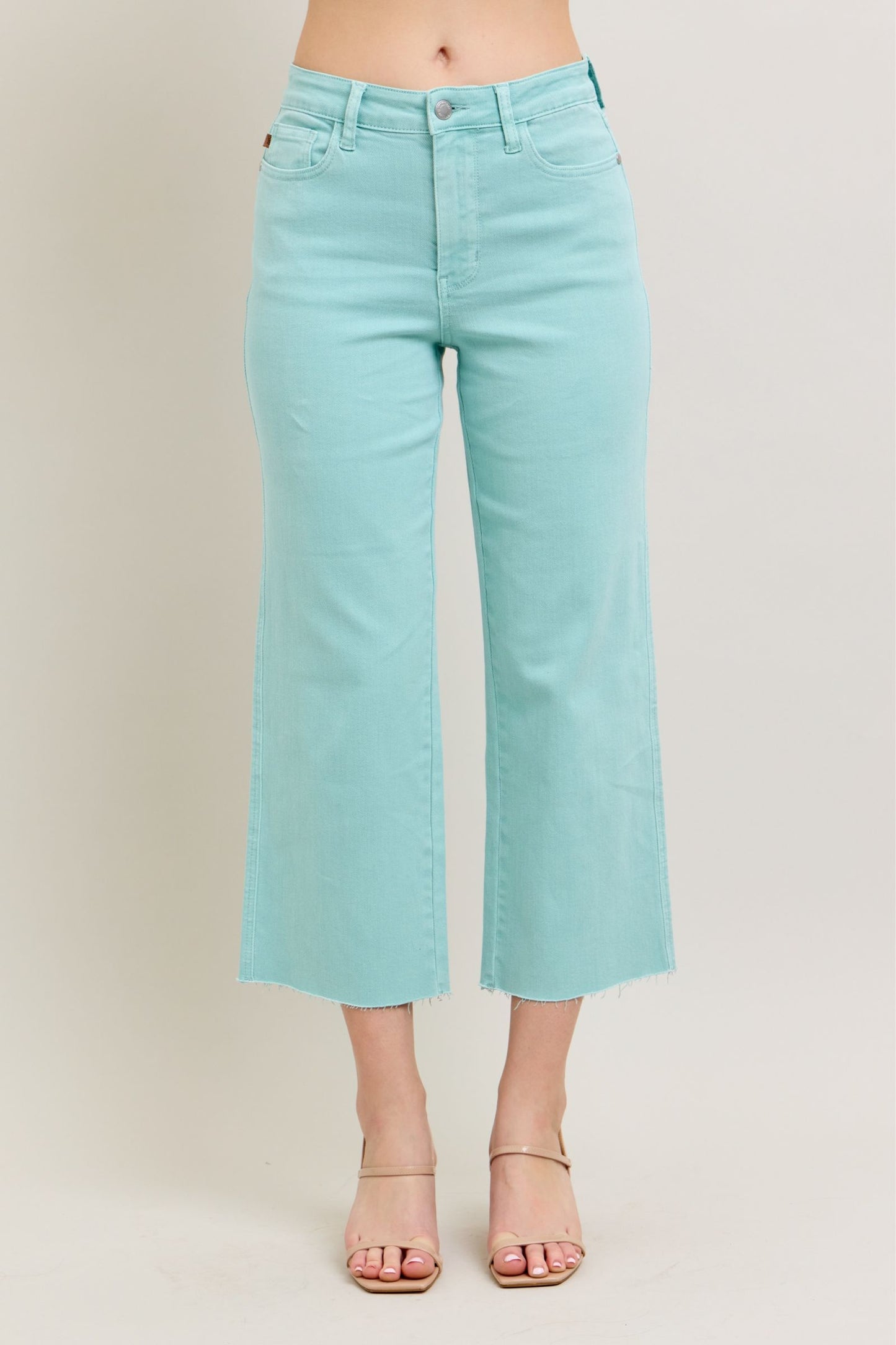 JUDY BLUE Blue Sky Cropped Wide Leg Jeans