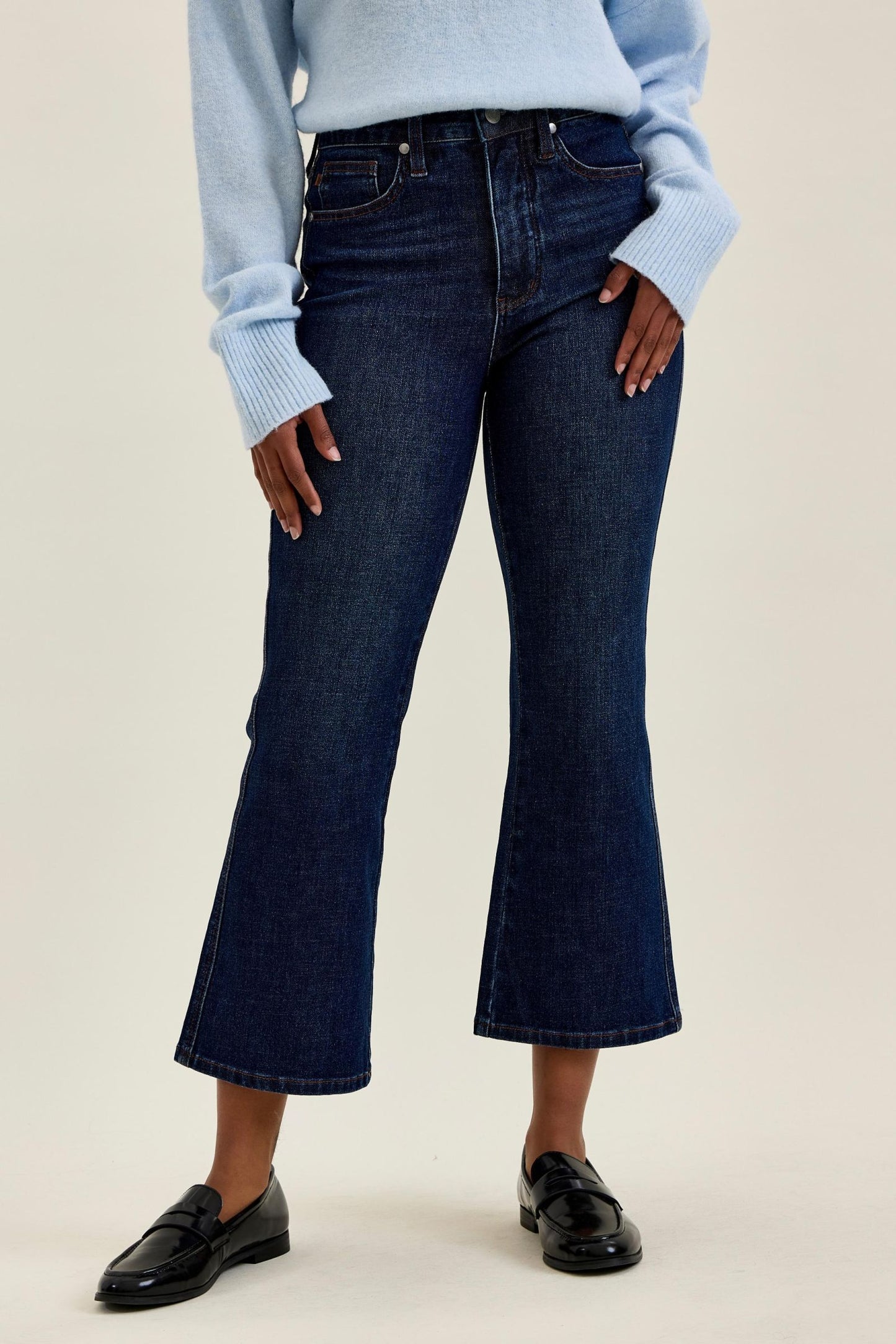 JUDY BLUE Tummy Control Rustic Indigo Kick Flare Jeans