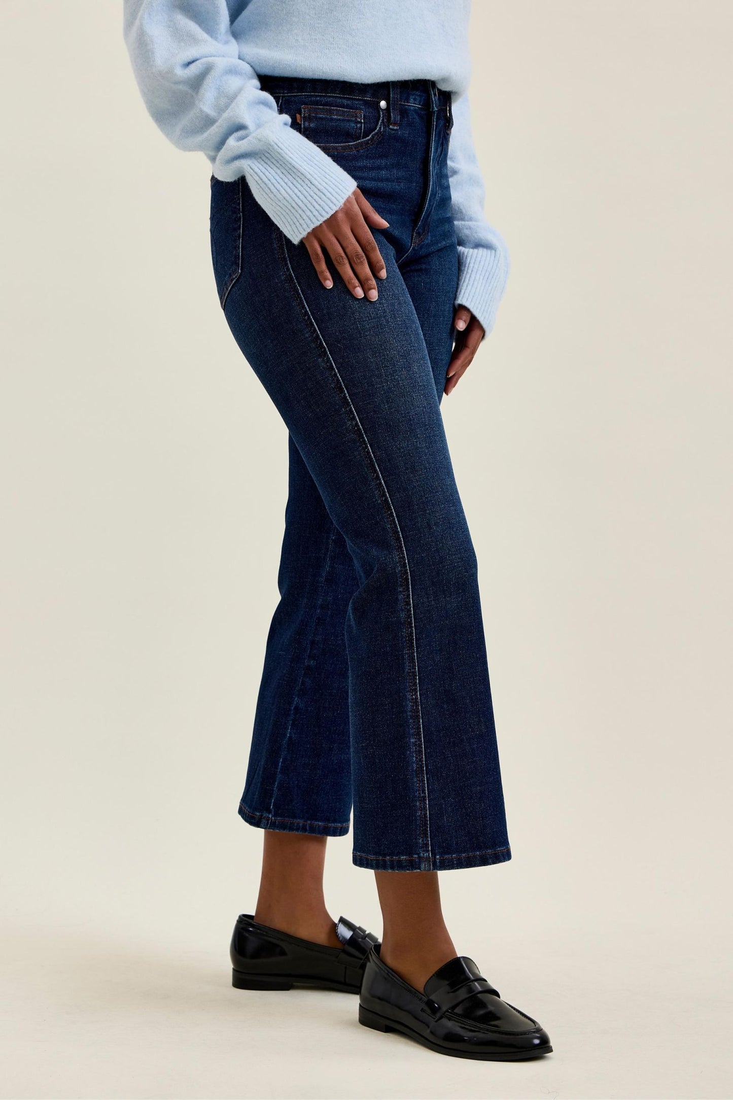JUDY BLUE Tummy Control Rustic Indigo Kick Flare Jeans