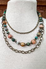 Load image into Gallery viewer, 3 Layer Chain &amp; Mixed Bead Necklace
