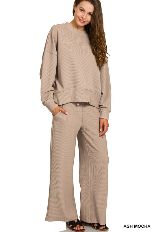 Ribbed Pullover & Pants Set