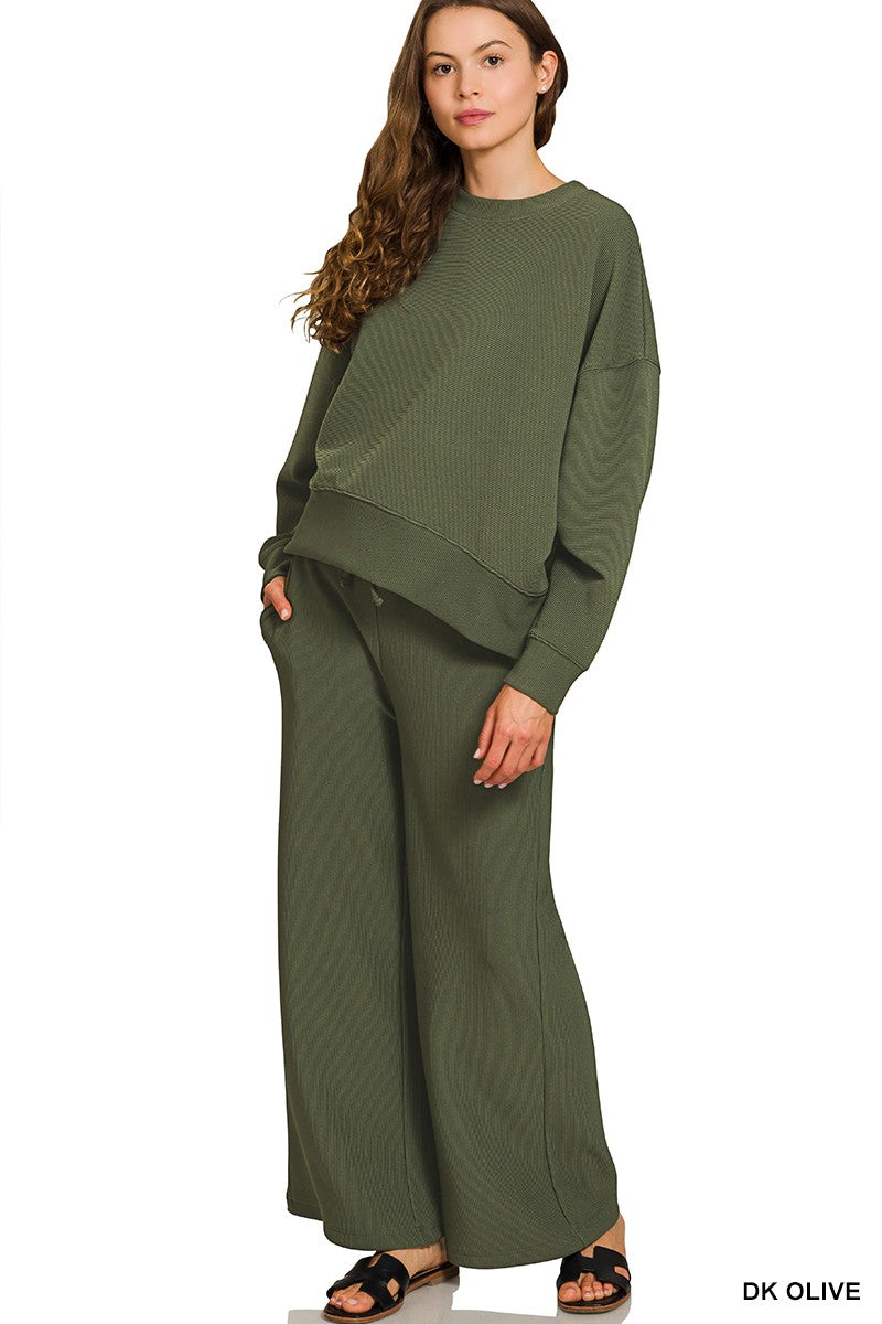 Ribbed Pullover & Pants Set