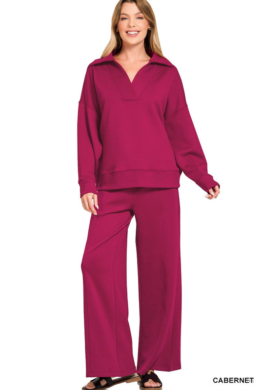 Scuba Knit Pullover & Pants Set