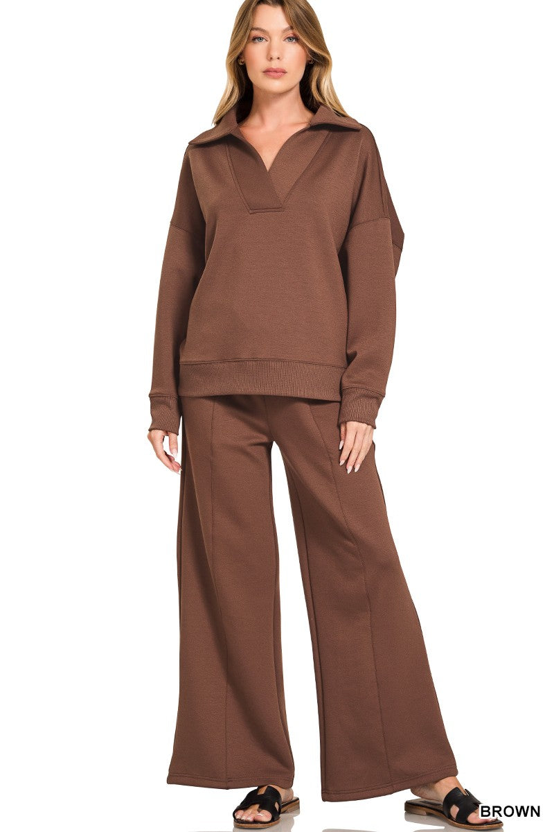 Scuba Knit Pullover & Pants Set