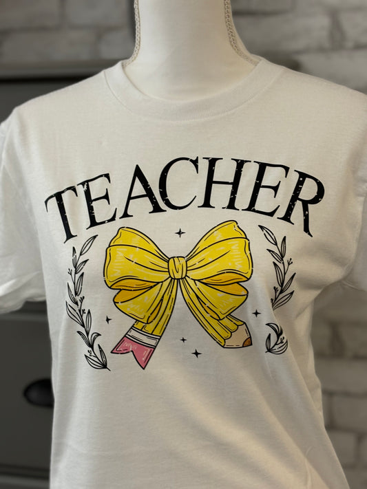 TEACHER BOW PENCIL Graphic Tee