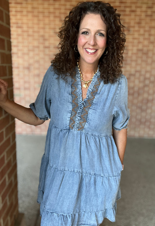 Washed Chambray Dress