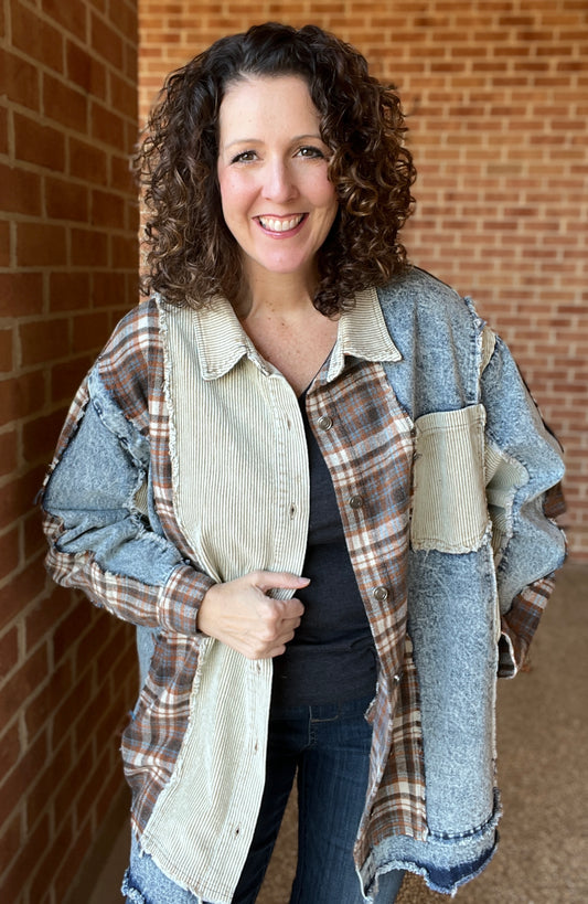 Flannel, Corduroy, and Denim Shacket