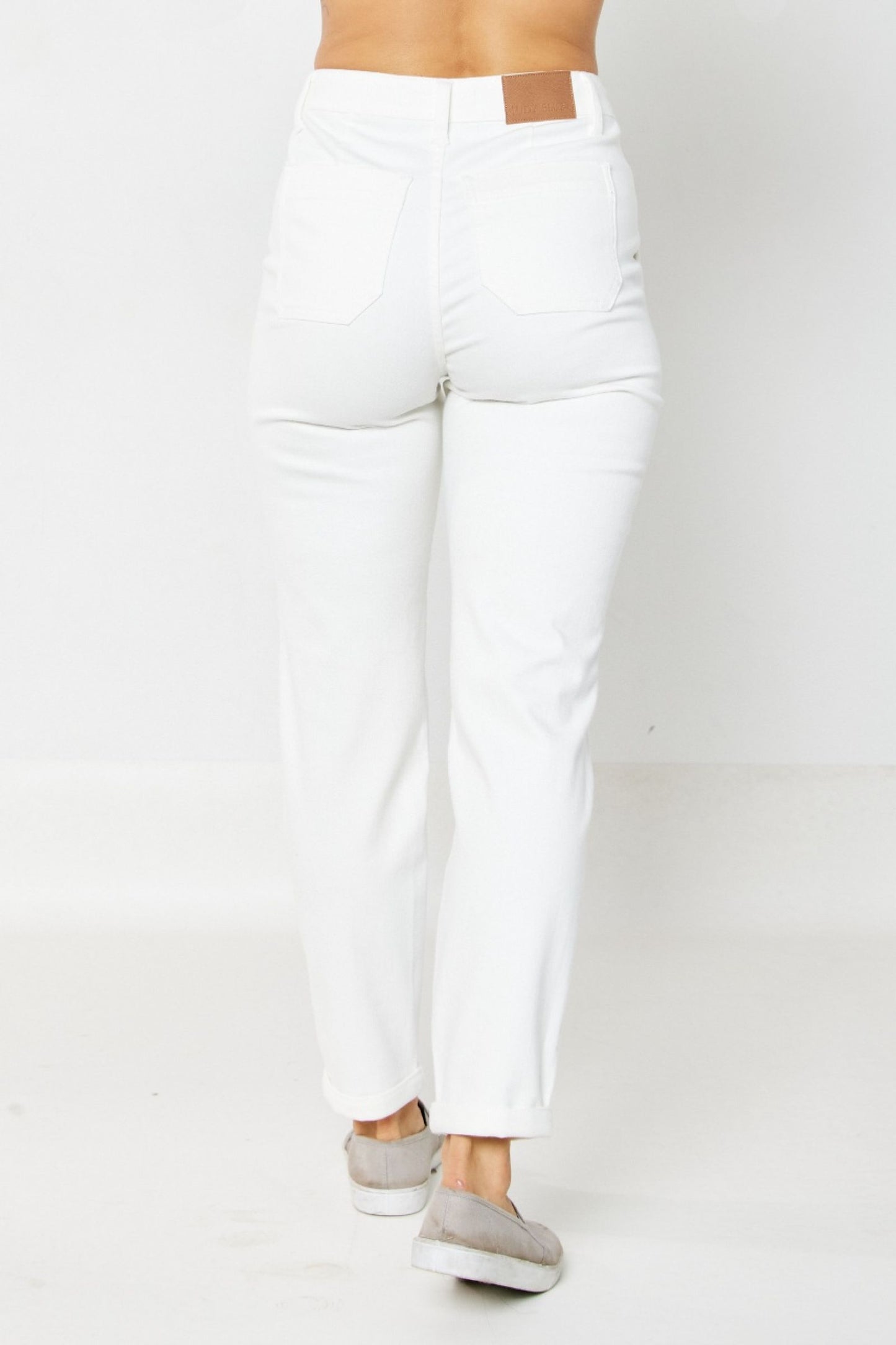 JUDY BLUE Cuffed White Jogger Jeans