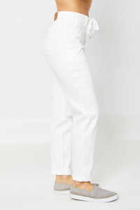 JUDY BLUE Cuffed White Jogger Jeans