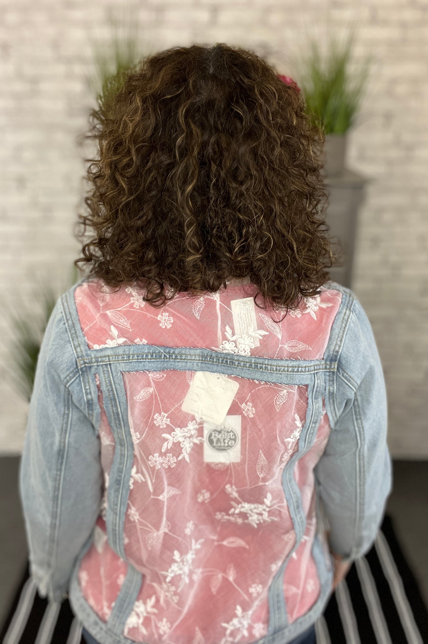 Floral Embroidered Panel Denim Jacket